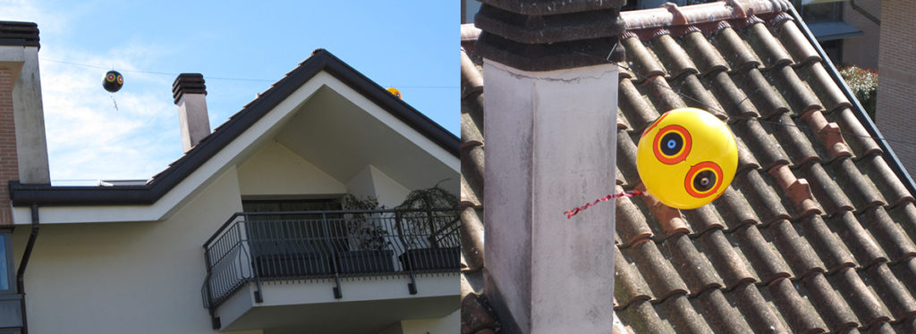 attrezzature anti-volatili per tetti e balconi lariana